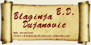 Blaginja Dujanović vizit kartica